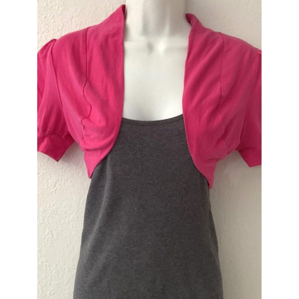 Y2K Pink Cropped Open Front Cardigan EUC